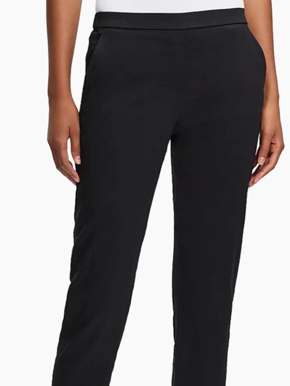 Theory Linen Pull-On Crop Pants Lt Blue